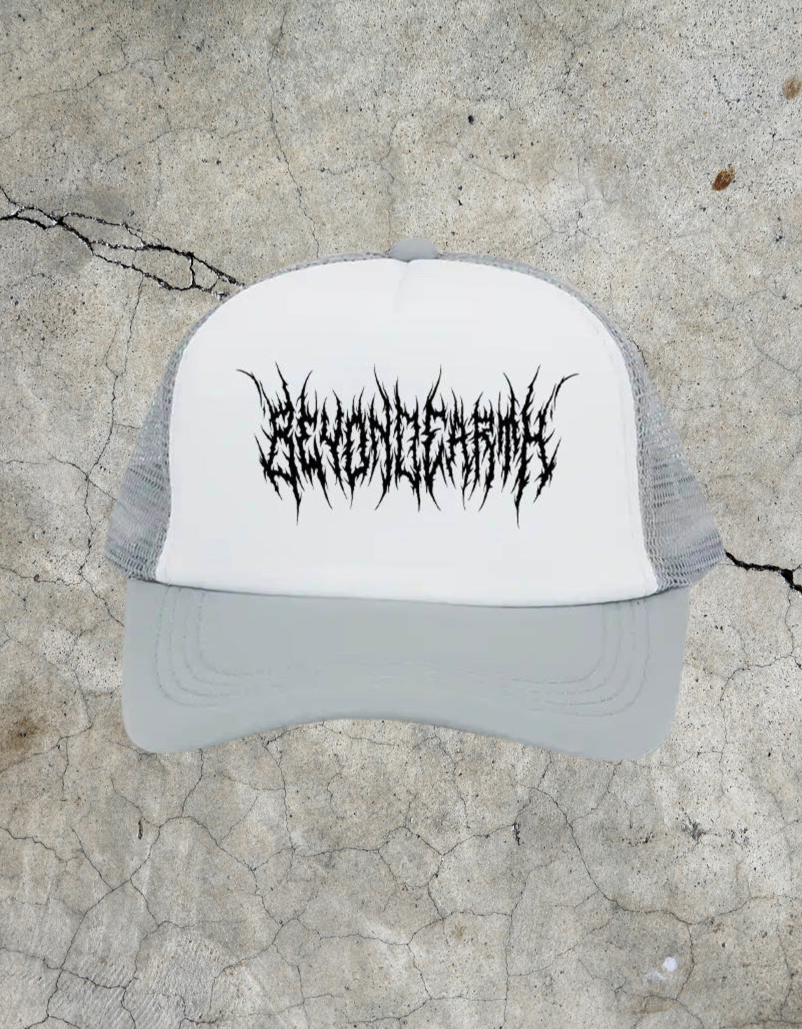 Metal Logo Trucker Hat - Grey/White