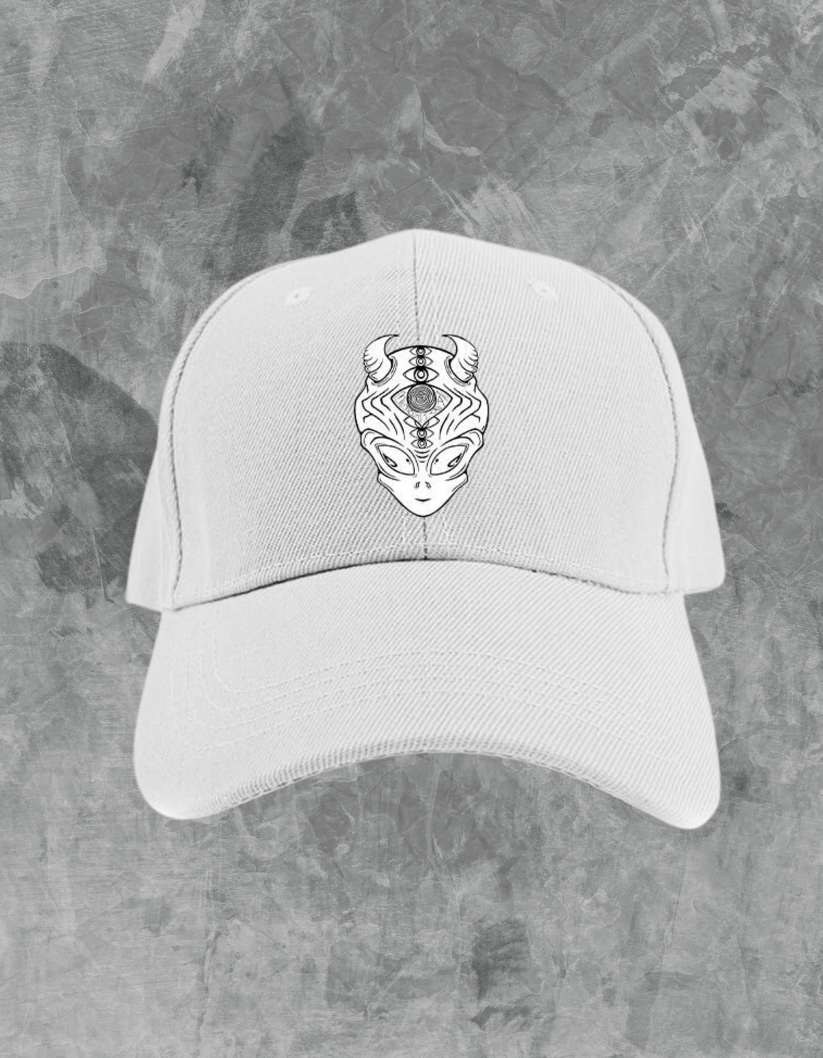 Alien Logo Dad Hat - White