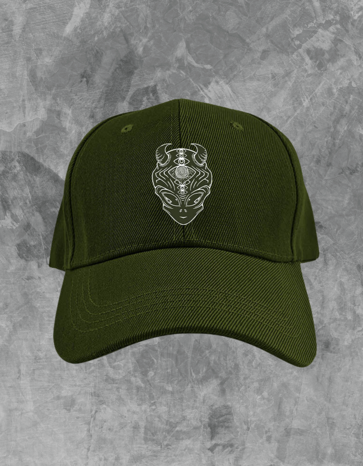 Alien Logo Dad Hat - Olive