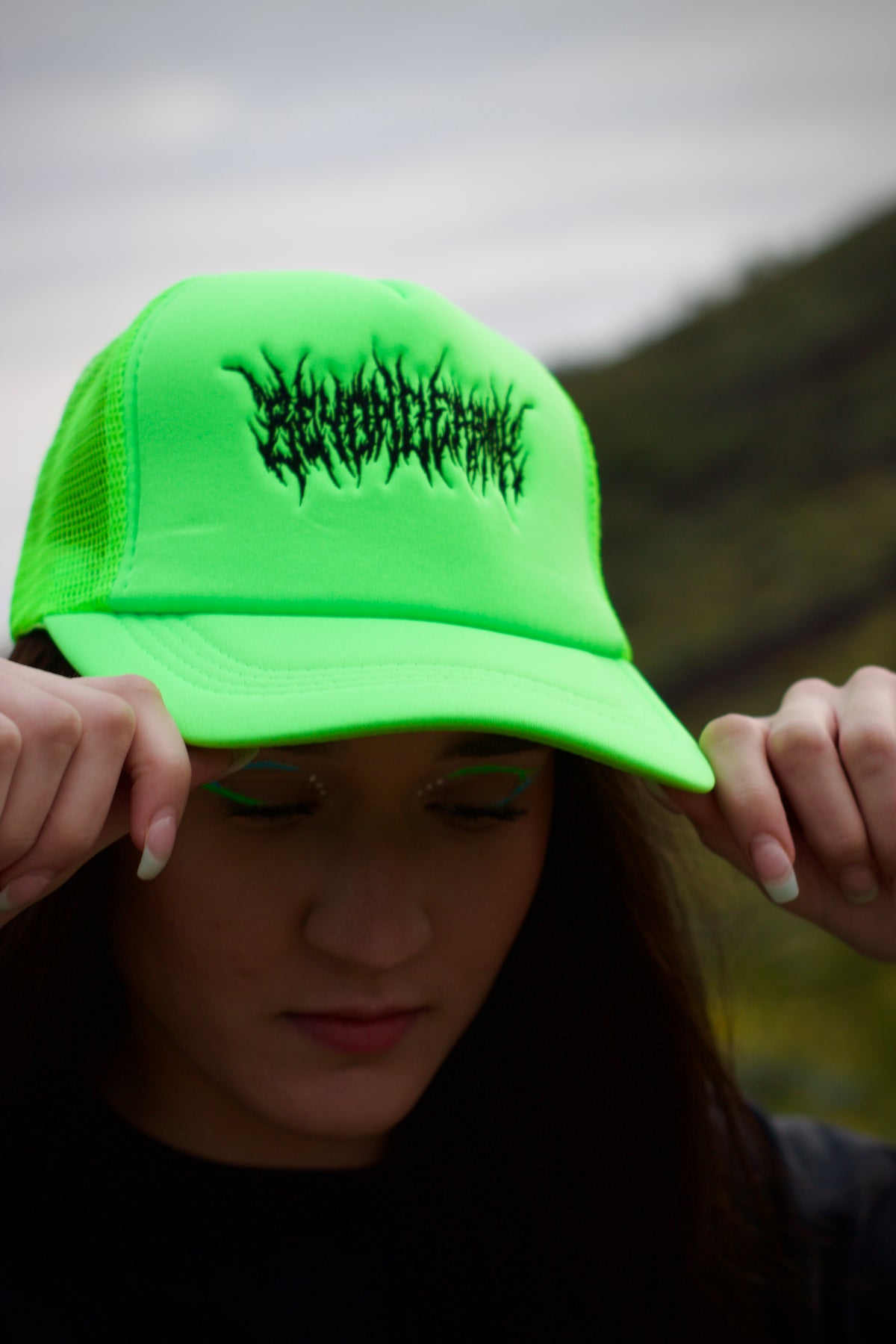 Metal Logo Trucker Hat - Bright Green