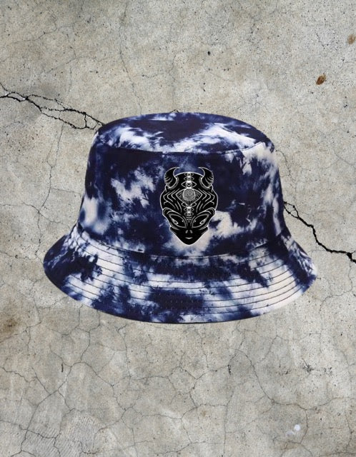 Black & White Tie-Dye Bucket Hat