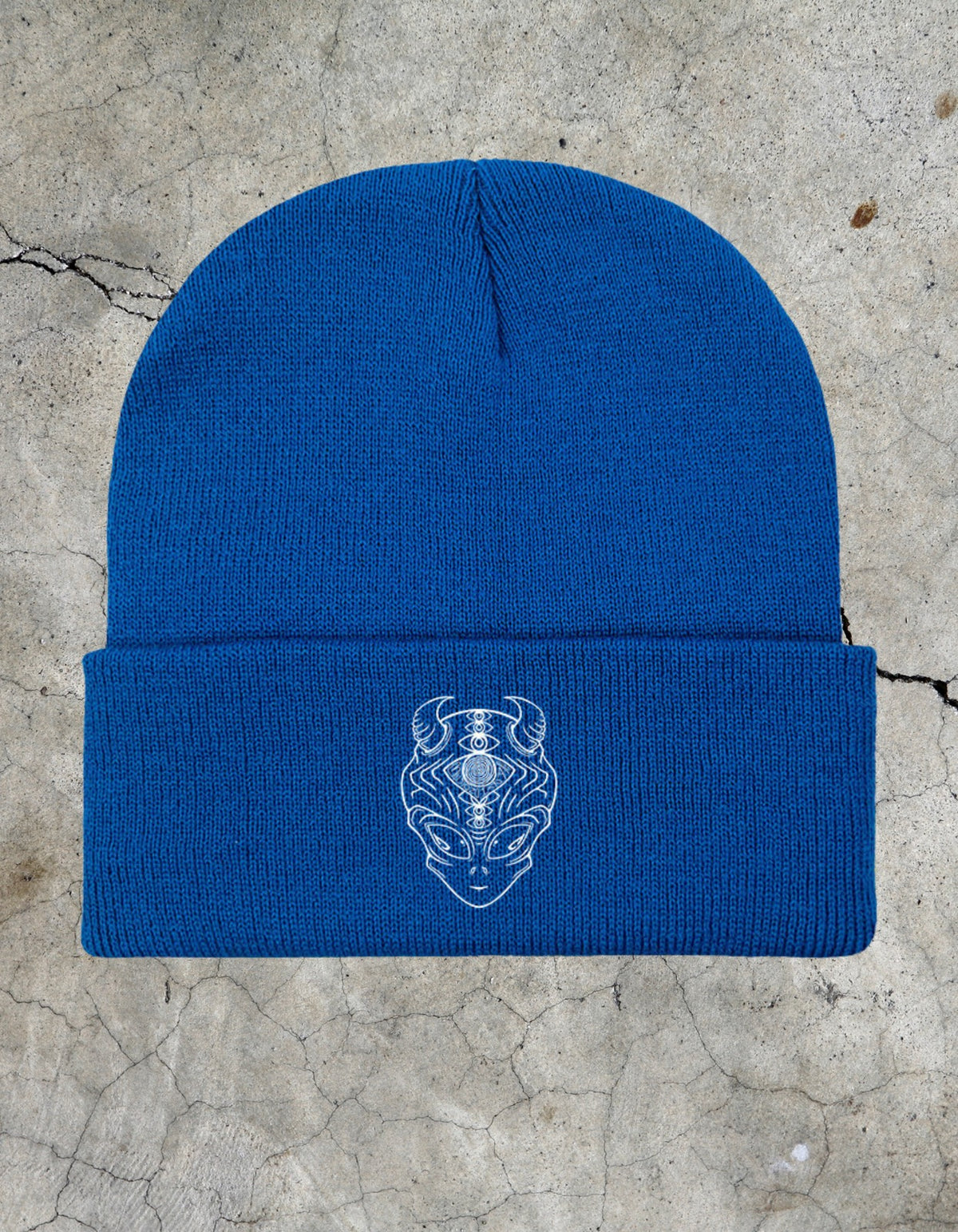 Alien Logo Knit Beanie - Royal Blue