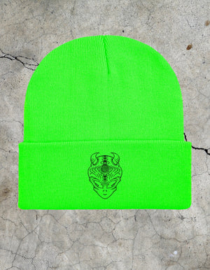 Alien Logo Knit Beanie - Bright Green