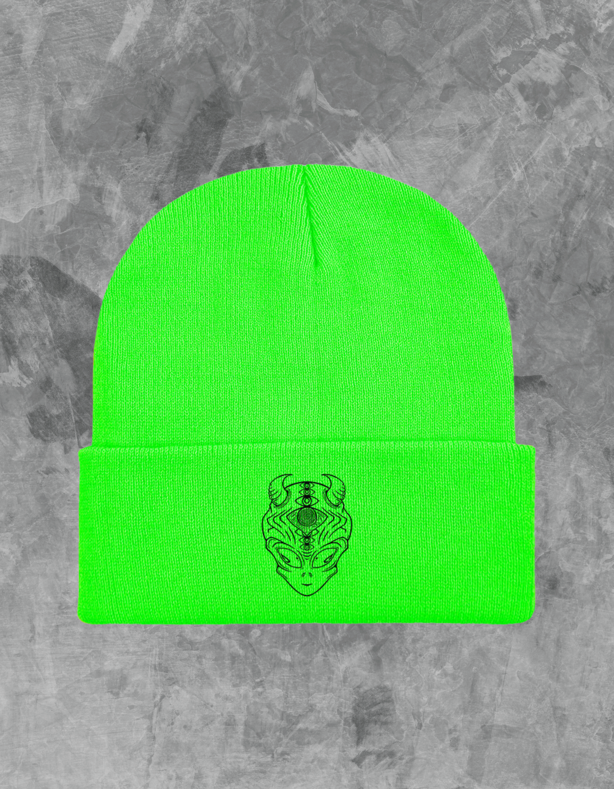 Alien Logo Knit Beanie - Bright Green