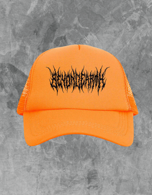 Metal Logo Trucker Hat - Orange