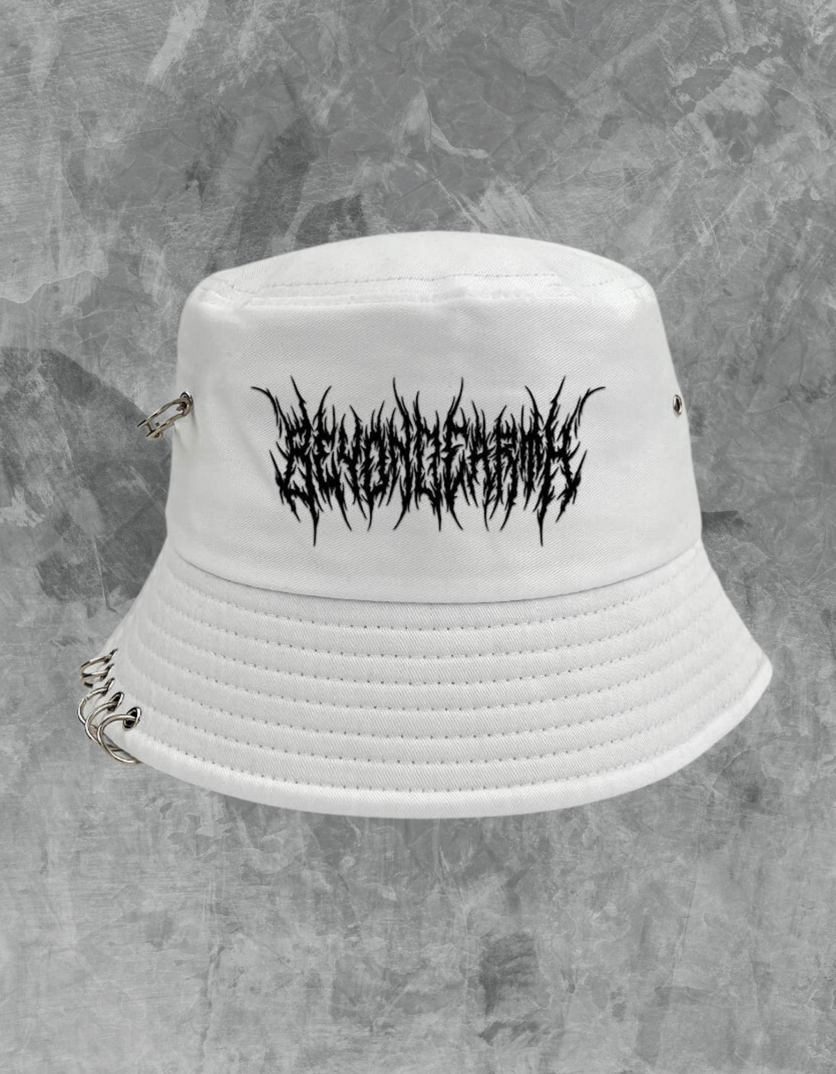 Metal Logo Bucket Hat - White