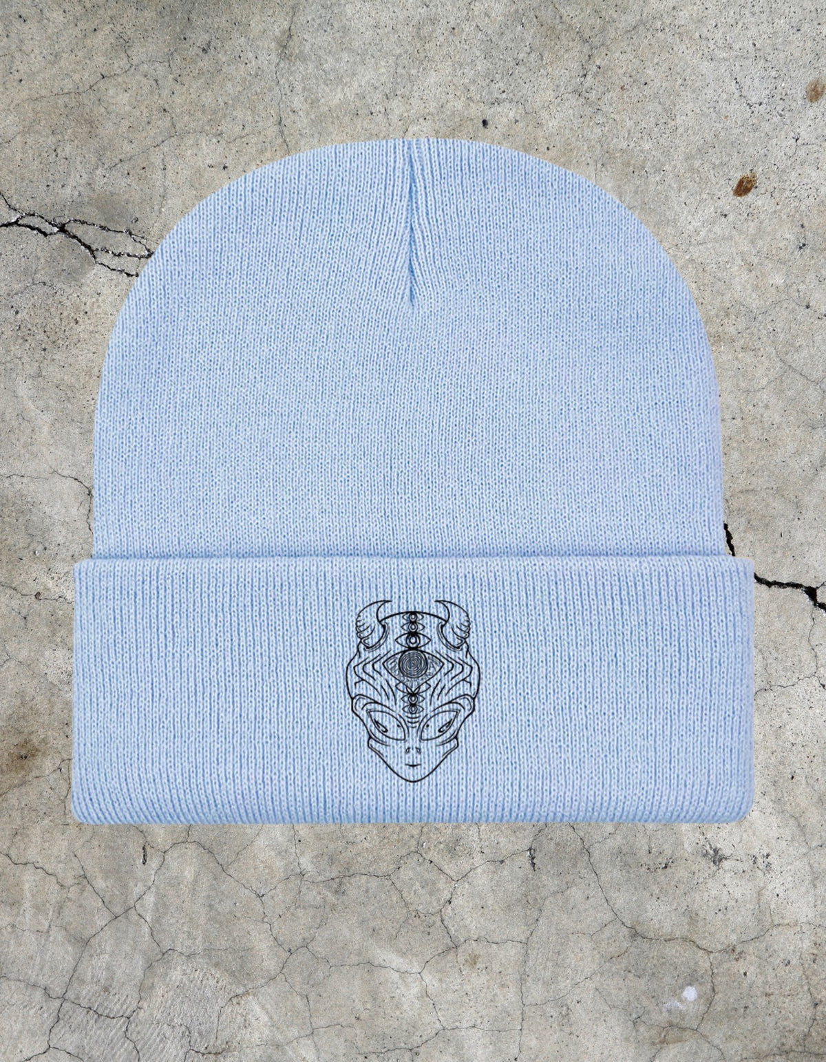 Alien Logo Knit Beanie - Ice Blue