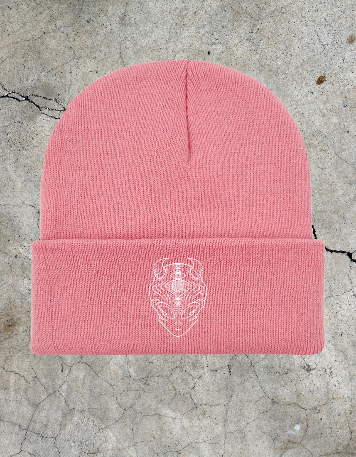 Alien Logo Knit Beanie - Light Pink